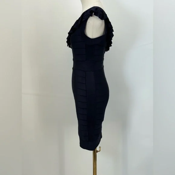 French Connection Navy Blue One-Shoulder Dress Size 2 - Picture 9 of 16